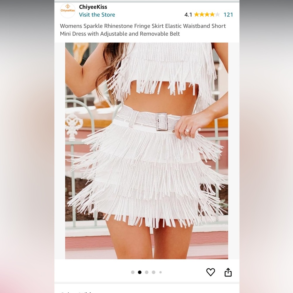 Sparkle Rhinestone Fringe Skirt - Picture 3 of 5